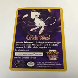 CATCH MEW Card Promo - Pokemon the Movie - 1999 Pokemon Wizards of the Coast MP - Image 1