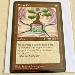 MTG Magic The Gathering - Zuran Orb - Oversized Artifact 6x9 Winter Season - Image 1
