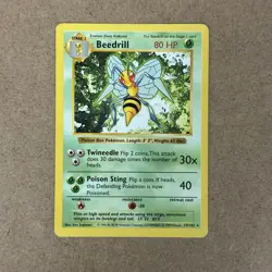 Pokemon TCG Beedrill 17/102 Shadowless Base Set LP Condition - Image 1