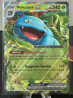 Pokemon TCG Venusaur EX Holo Double Rare Card 003/165 Scarlet & Violet 151 - Image 1