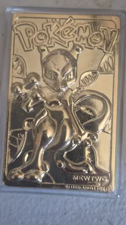 Pokemon #150 MEWTWO 23k Gold Plated Trading Card 1999 Burger King W CERT of AUTH - Image 1