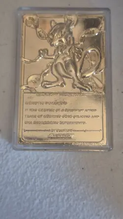 Pokemon #150 MEWTWO 23k Gold Plated Trading Card 1999 Burger King W CERT of AUTH - Image 2