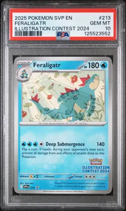 2025 POKEMON SVP EN-SV BLACK STAR PROMO #213 FERALIGATR PSA 10 - Image 1