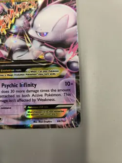 Pokemon M Mega Mewtwo EX Ultra Rare Holo TCG Card 64/162 XY Breakthrough - Image 5