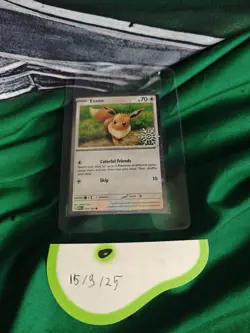 EEVEE 133/165 Pokemon TCG Holiday Calendar 2025 Holo Festive Stamp Promo Card - Image 1