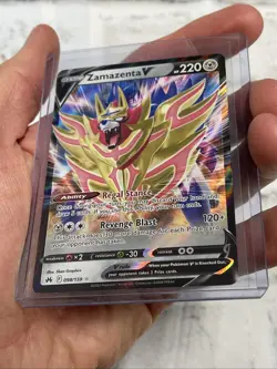 Pokemon Zamazenta V 098/159 Crown Zenith Holo Pokemon Card NM/MT Nintendo 2023 - Image 2