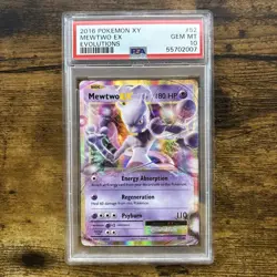 Pokemon 2016 XY Evolutions 52/108 MEWTWO EX PSA 10 GEM MINT - Image 1