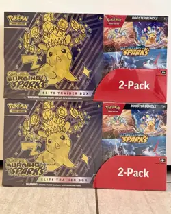 Pokemon Surging Sparks ETB & Booster Bundle Costco 2-pack. Factory Sealed 2BOXES - Image 1