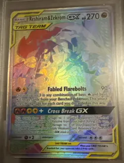 2019 POKEMON SUN & MOON COSMIC ECLIPSE #259 FULL ART/RESHIRAM & ZEKROM GX PSA 10 - Image 3