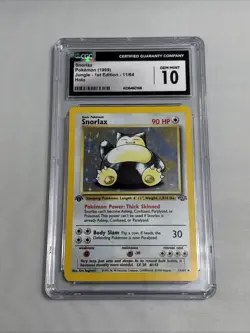 Pokemon Snorlax Jungle Holo 1st Edition 11/64 Graded CGC 10 - Image 1