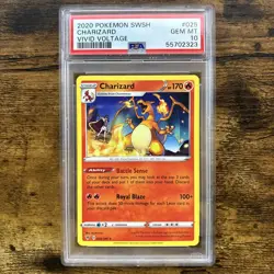 PSA 10 Gem Mint Charizard 025 NON HOLO 2020 Pokemon Sword & Shield Vivid Voltage - Image 1