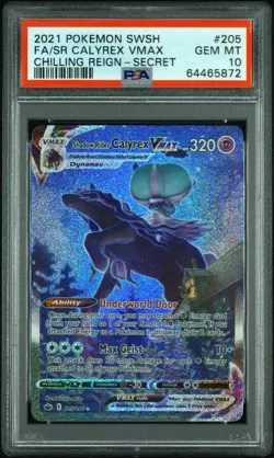Ice Rider Calyrex VMAX 205 - Pokemon Chilling Reign Secret PSA 10 - Image 1