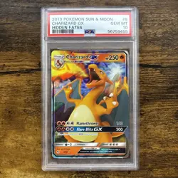 PSA 10 GEM MINT Charizard GX #9 Pokemon Hidden Fates 2019 - Image 1
