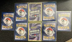 set of 8 vintage pokemon cards, played/ heavily played, mixed generations - Image 2