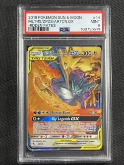 Pokemon Cards PSA 9 MINT Moltres Zapdos Articuno GX Hidden Fates S&M 44/68 - Image 1
