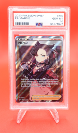 Marnie 2020 Pokemon SWSH Full Art #200 PSA 10 Gem Mint Graded Card - Image 1