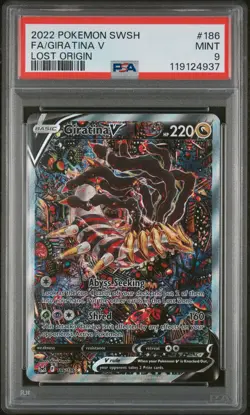 2022 Pokemon Sword & Shield Lost Origin Alt Art Giratina #186/196 V PSA 9 - Image 1