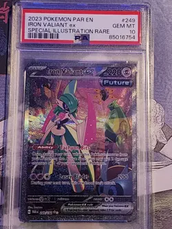 Iron Valiant ex 249/182 Pokemon Paradox Rift PSA 10 - Image 1