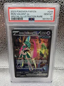 2023 Pokemon Paradox Rift Iron Valiant Ex #249 Special Illustration Rare PSA 10 - Image 1