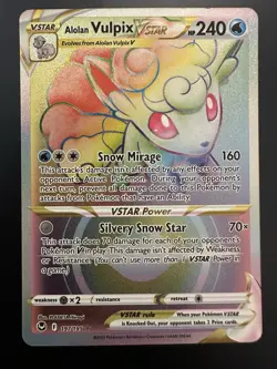 Pokemon Alolan Vulpix VSTAR (Secret) 197/195 Sword & Shield Silver Tempest Holo - Image 1