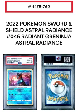 2022 POKEMON SWORD & SHIELD ASTRAL RADIANCE #046 RADIANT GRENINJA PSA 10 - Image 3