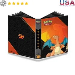 9-Pocket Pokemon Card Binder Charizard Full-View Pro Binder Elastic Strap New - Image 1