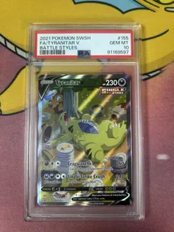 Pokemon Tyranitar v Alternate Full Art Holo Card 155/163 PSA 10 - Image 1