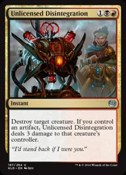 Unlicensed Disintegration -Foil Light Play MTG Kaladesh - Image 1