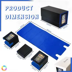 MTG Deck Box, 3-In-1 Leather Magnetic Case with Dice Tray, 2 Commander Displays - Image 2