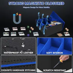 1800+ Trading Card Storage Box,Mtg Deck Box with 10 Pcs Colorful Dividers & 3 Fo - Image 3