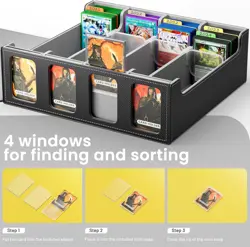 Card Storage Box with 4 Card Supports, 3200+ MTG Deck Box with 24 Colorful Divid - Image 4