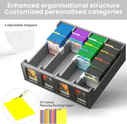 Card Storage Box with 4 Card Supports, 3200+ MTG Deck Box with 24 Colorful Divid - Image 5
