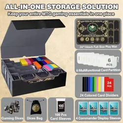MTG Trading Card Storage Box with Playmat Fits 4000+ Cards, 4-Row Commander Deck - Image 2