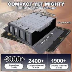 MTG Trading Card Storage Box with Playmat Fits 4000+ Cards, 4-Row Commander Deck - Image 3