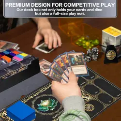 MTG Trading Card Storage Box with Playmat Fits 4000+ Cards, 4-Row Commander Deck - Image 4