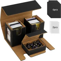 MTG Deck Box, Commander Deck Case Fits 200+ Double-Sleeved Cards, Magnetic Leath - Image 1