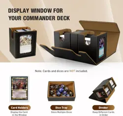 MTG Deck Box, Commander Deck Case Fits 200+ Double-Sleeved Cards, Magnetic Leath - Image 4