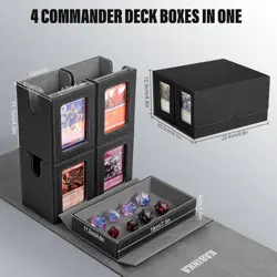 Deck Box for MTG Commander Display, 5 in 1 Trading Card Storage Box Fits 400+ Do - Image 4