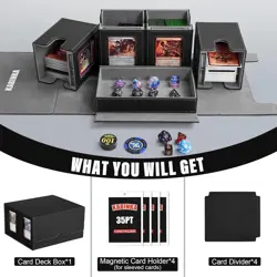 Deck Box for MTG Commander Display, 5 in 1 Trading Card Storage Box Fits 400+ Do - Image 5