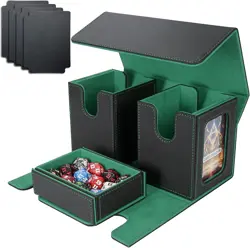 MTG Commander Card Storage Box - Fits 200 Double Sleeved Cards,3-In-1Card Deck C - Image 1