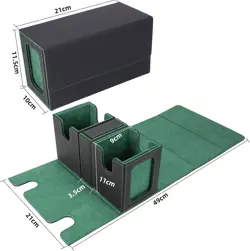 MTG Commander Card Storage Box - Fits 200 Double Sleeved Cards,3-In-1Card Deck C - Image 4