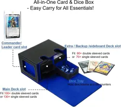 MTG Deck Box for Commander Display with Dice Tray, Double Deck Case Fits 160 Dou - Image 3