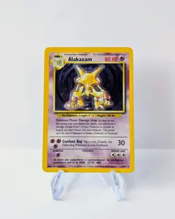 Alakazam 1/102 - Base Set Holo Rare - Vintage Pokemon TCG - WOTC 1999 - LP - Image 1