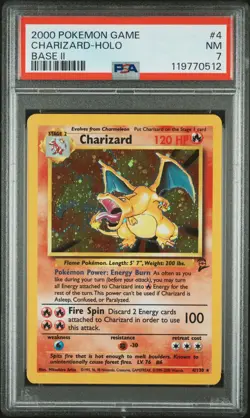 2000 POKEMON GAME BASE II #4 CHARIZARD-HOLO PSA 7 - Image 1