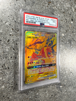 Pokemon TCG Reshiram & Charizard GX SM247 Black Star Promo Gold Holo PSA 9 MINT - Image 3