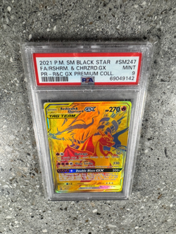 Pokemon TCG Reshiram & Charizard GX SM247 Black Star Promo Gold Holo PSA 9 MINT - Image 5