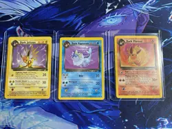 Pokemon TCG Trio Set Dark Jolteon, Dark Flareon, Dark Vaporeon - Image 1