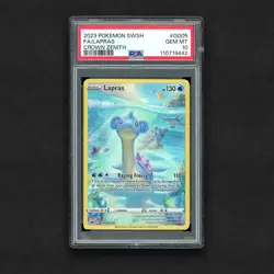 2023 Pokemon SWSH FA English Full Art Crown Zenith GG05 Lapras PSA 10 - Image 1