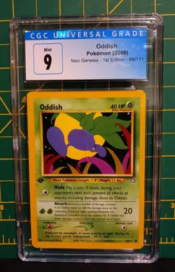 2000 Pokemon WOTC Neo Genesis 1st Edition Oddish #68/111 CGC 9 - Image 1