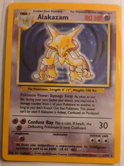 Pokemon TCG Alakazam Base Set 1/102 Holo 1999-2000 Wizards Base Set - Image 1